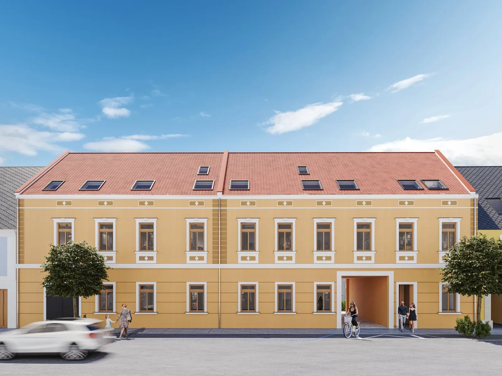 Altbau, frisch saniert. Bevor das Gerüst steht.